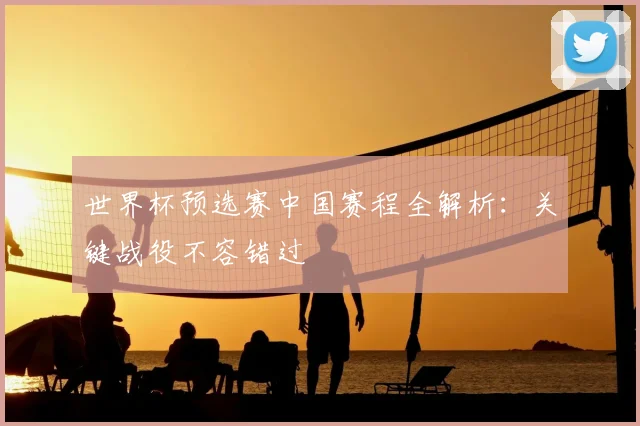 世界杯预选赛中国赛程全解析：关键战役不容错过